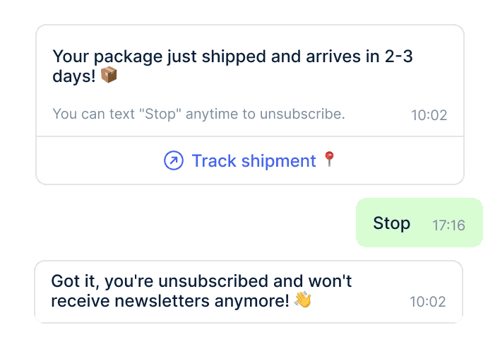Opt-out with a single tap